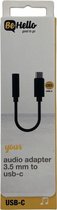 BeHello USB-C naar Audio 3.5mm (Aux kabel) Verloopstekker - Jack Adapter Zwart