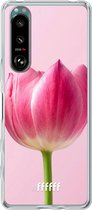 6F hoesje - geschikt voor Sony Xperia 5 III -  Transparant TPU Case - Pink Tulip #ffffff