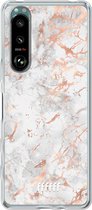 6F hoesje - geschikt voor Sony Xperia 5 III -  Transparant TPU Case - Peachy Marble #ffffff