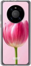 6F hoesje - geschikt voor Huawei P40 Pro -  Transparant TPU Case - Pink Tulip #ffffff