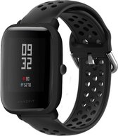 Xiaomi Amazfit Bip siliconen bandje met gaatjes - zwart - 42mm