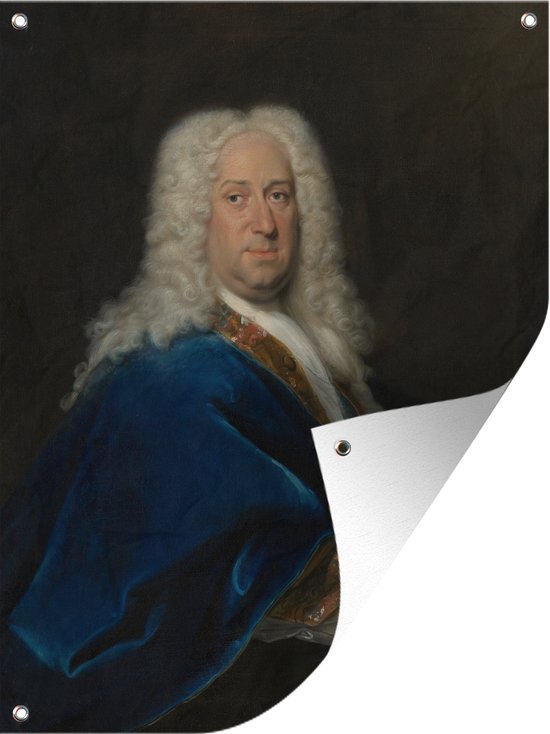 Tuinschilderij Portret van een man - Schilderij van Cornelis Troost - 60x80 cm - Tuinposter - Tuindoek - Buitenposter