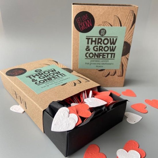 Throw & Grow Confetti LOVE groeiconfetti biologisch afbreekbaar