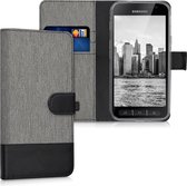 kwmobile telefoonhoesje voor Samsung Galaxy Xcover 4 / 4S - Hoesje met pasjeshouder in grijs / zwart - Case met portemonnee
