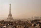 Affiche jardin - Ville - Paris en beige / marron / noir - 160 x 240 cm.