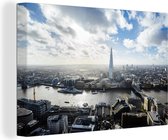Canvas schilderij 180x120 cm - Wanddecoratie Skyline van Londen, Verenigd Koninkrijk - Muurdecoratie woonkamer - Slaapkamer decoratie - Kamer accessoires - Schilderijen