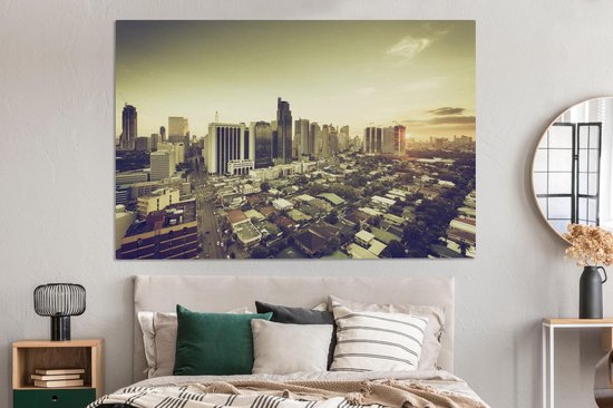 Peintures sur toile - Manille City Skyline - 150x100 cm - Décoration murale