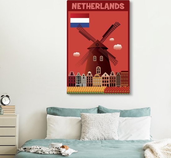Tableau sur toile Une affiche des Nederland - 120x180 cm - Décoration murale XXL