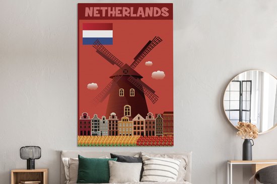 Tableau sur toile Une affiche des Nederland - 120x180 cm - Décoration murale XXL