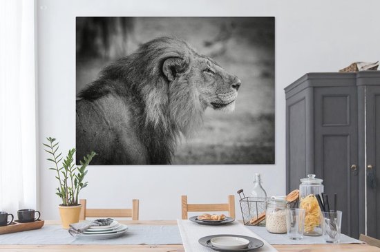 Toile de lion mâle 2cm 160x120 cm - Tirage photo sur toile (Décoration murale salon / chambre) / Animaux sauvages Peintures sur toile XXL / Groot format!