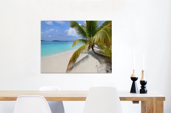 Palmier à la plage des îles Salomon 80x60 cm - Tirage photo sur toile (Décoration murale salon / chambre) / Mer et plage