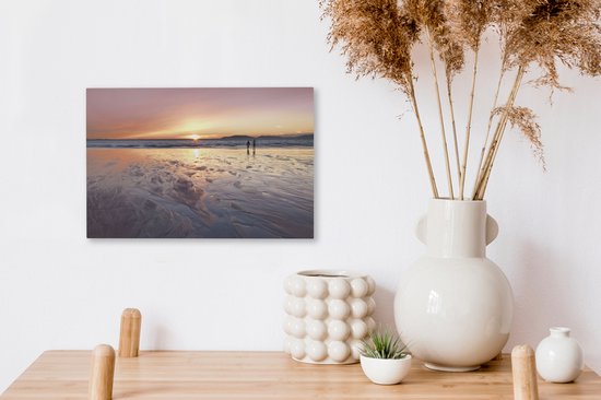 Supposons de regarder le coucher de soleil sur la plage toile 2cm 30x20 cm - petit - Tirage photo sur toile (Décoration murale salon / chambre) / Mer et plage