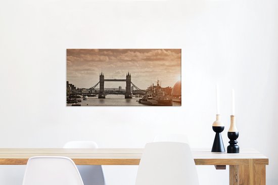 Sunset at the Tower Bridge toile 2cm 160x80 cm - Tirage photo sur toile (Décoration murale salon / chambre)
