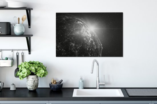 Peintures sur Toile Terre - Etoiles - Ligne - 90x60 cm - Décoration murale
