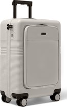 NORTVI Handbagage Koffer | Wit | 55 cm | Inclusief Laptopvak | Duurzaam - Lichtgewicht – Premium