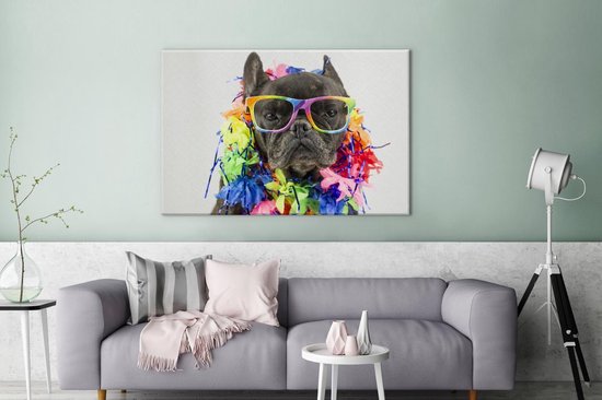 Le bouledogue français célèbre la fierté de la toile 2cm 120x80 cm - Tirage photo sur toile (Décoration murale salon / chambre)
