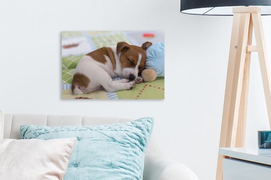 Peintures sur Toile Puppy - Sommeil - Couverture - 30x20 cm - Décoration murale