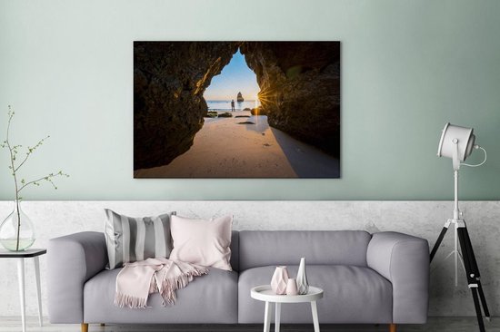 Coucher de soleil sur toile Algarve 2cm 120x80 cm - Tirage photo sur toile (Décoration murale salon / chambre)