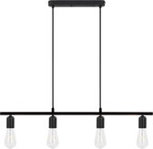 Hanglamp Priddy Black - geschikt voor LED - plafond lamp - 4 lichts - spots - modern - zwart