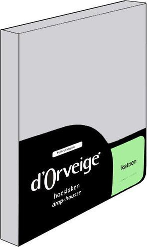 D'Orveige Hoeslaken Katoen - Tweepersoons - 140x200 cm - Zilver