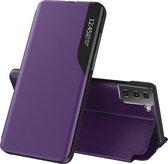 Smart View Window Flip Cover met Magneetsluiting voor Galaxy S21 5G _ Violet