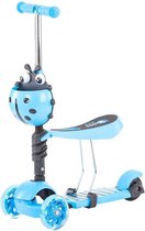 Chipolino Step Kiddy Evo - Step met zitje - 2 in 1 - Driewieler - LED wielen - Blauw