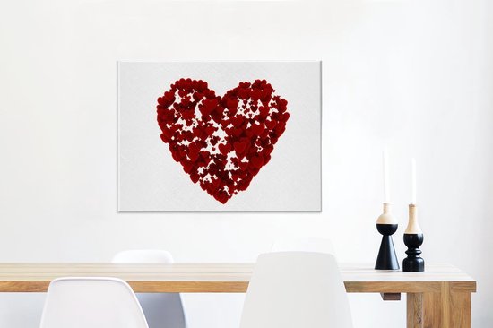 Une illustration d'un coeur en toile de coeurs 80x60 cm - Tirage photo sur toile (Décoration murale salon / chambre)