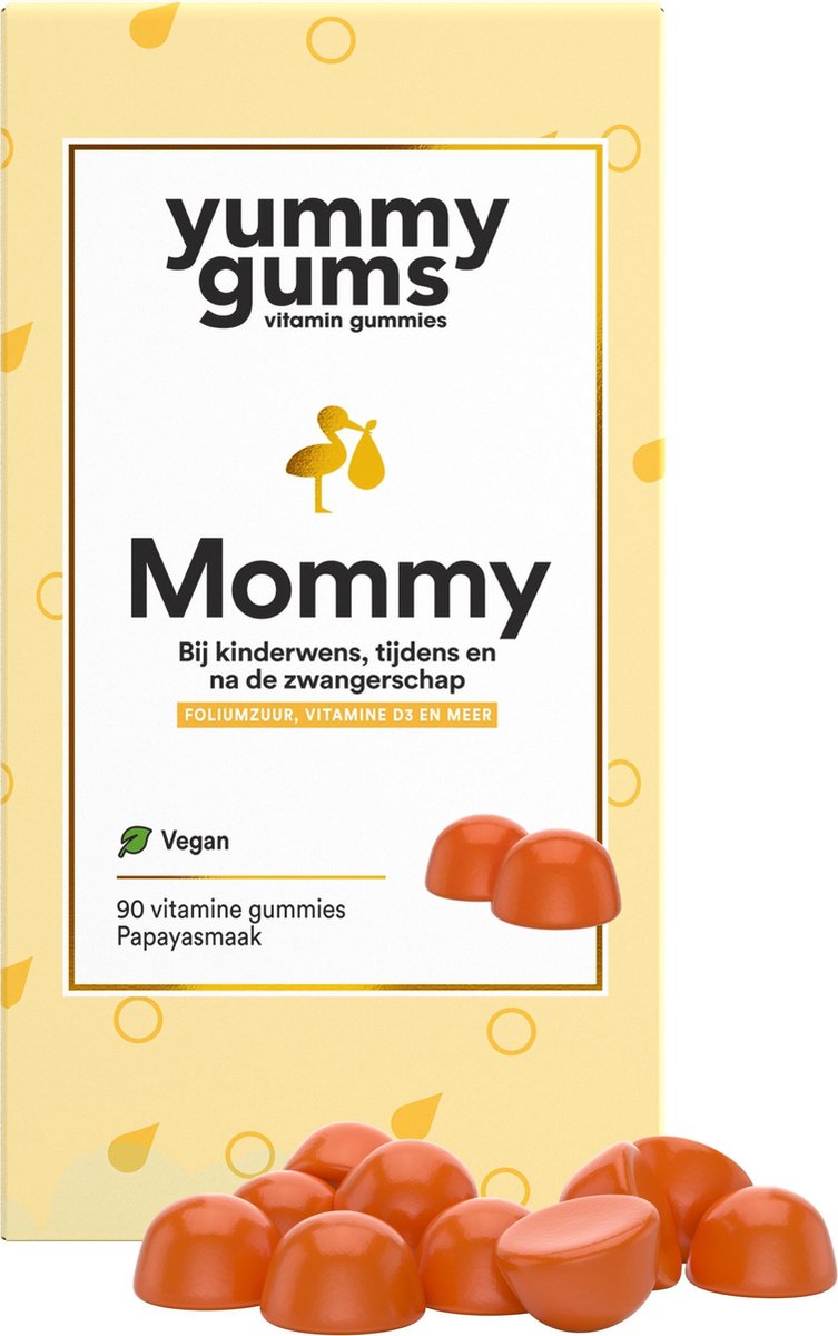 Yummygums Mommy - zwangerschapsvitamines - 90 gummies - met foliumzuur & D3