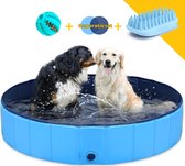 Groot opvouwbaar hondenzwembad 160X30CM -  Gratis hondenborstel + hondenkam + reparatieset voor honden zwembad - Verkoeling voor dieren - Stevig hondenbad - Verkoelend hondenbadje voor binnen