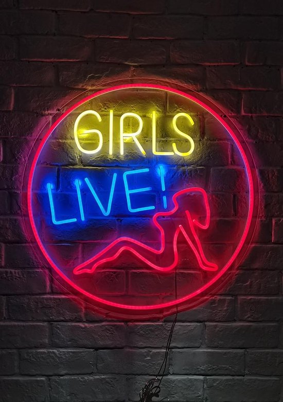 OHNO Neon Verlichting Girls - Neon Lamp - Wandlamp - Decoratie - Led - Verlichting - Lamp - Nachtlampje - Mancave Decoratie - Neon Party - Kamer decoratie aesthetic - Wandecoratie woonkamer - Wandlamp binnen - Lampen - Neon - Led Verlichting - Rood