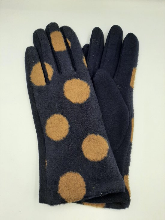 Indini - Handschoenen - Winter - Handschoen - Blauw - Camel - Dots
