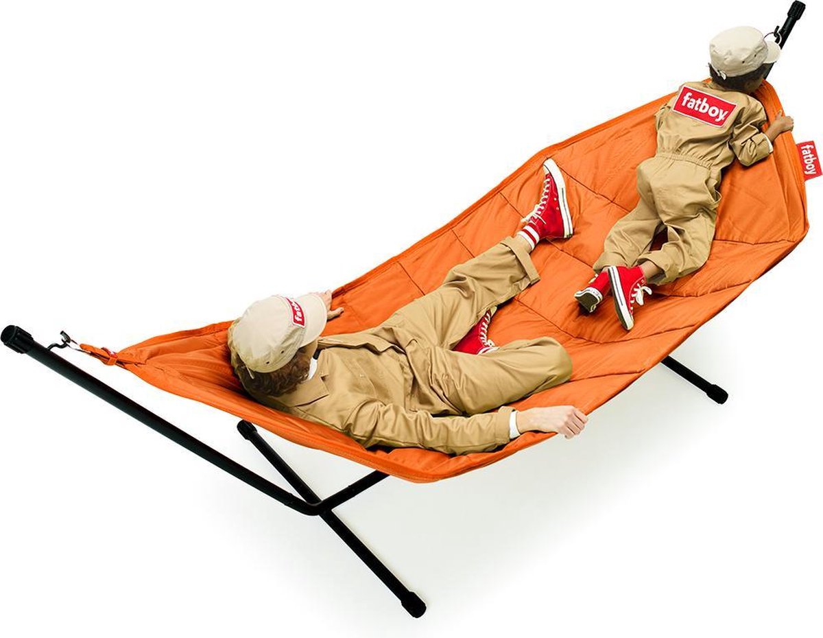 Hangmat met standaard voor personen Oranje - tot 150kg 330l x 138b cm | bol.com