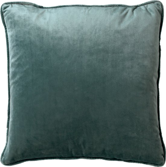 Dutch Decor FINN - Sierkussen 60x60 cm - velvet - effen kleur - Sagebrush Green - groen - Inclusief binnenkussen