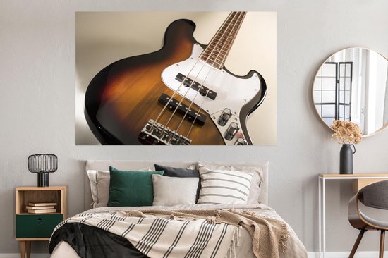 Photo en gros plan d'un Poster guitare basse 180x120 cm - Tirage photo sur Poster (décoration murale salon / chambre) XXL / Groot format!