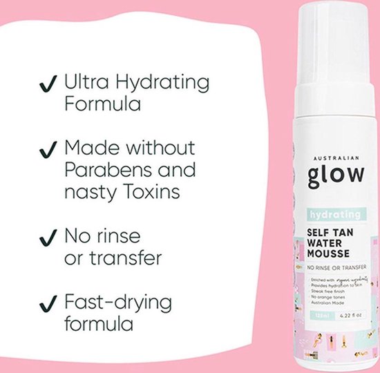Australian Glow Self Tan Water Mousse Hydraterende Zelfbruiner Mousse 200ml