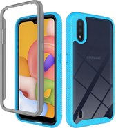 Voor Samsung Galaxy A01 schokbestendige sterrenhemel pc + TPU beschermhoes (hemelsblauw)