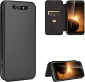 Voor Blackview BV5500 / BV5500 Pro / BV5500 Plus Koolstofvezel Textuur Magnetische Horizontale Flip TPU + PC + PU Lederen Case met Kaartsleuf (Zwart)