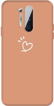 Voor OnePlus 8 Pro Three Dots Love-heart Pattern Frosted TPU beschermhoes (oranje)