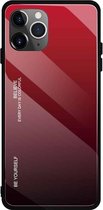 Voor iPhone 11 Gradient Color Glass Case (rood)