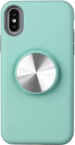 TPU + PC 2-in-1 schokbestendig hoesje met magnetische ronde autohouder voor iPhone XS (groen)