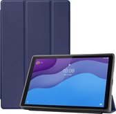 Voor Lenovo Tab M10 HD 2e generatie TB-X306 Zwenkwielpatroon Horizontale Flip Tablet PC Beschermende lederen tas met Tri-fold beugel en slaapfunctie (blauw)