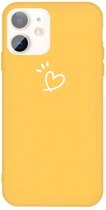Voor iPhone 11 Three Dots Love-heart Pattern Colorful Frosted TPU telefoon beschermhoes (geel)
