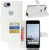 Voor Google Pixel 2 Litchi Texture Horizontale Flip Leren Case met Houder & Kaartsleuven & Portemonnee (Wit)