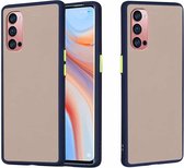 Voor OPPO Reno4 Pro 5G Skin Hand Feeling Series Anti-fall Frosted PC + TPU beschermhoes (blauw)