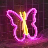 Neon verlichting - Vlinder - Roze sfeerlicht - Wandlamp