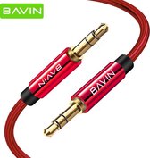Bavin Audio Aux Kabel - Jack 3.5MM naar Jack 3.5MM - Rood