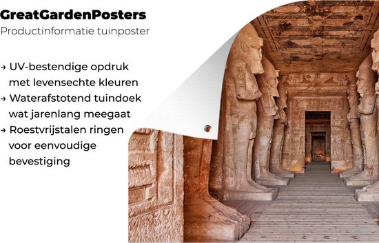 Tuinposter - Tuindoek - Tuinposters buiten - Interieur van de Tempel van Ramses II bij Abu Simbel in Egypte - 120x80 cm - Tuin - GreatGardenPosters