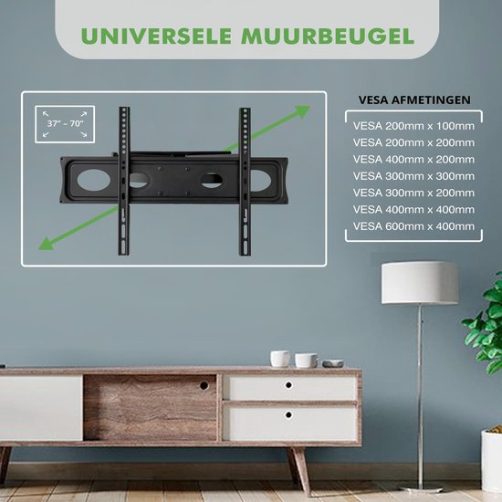 BELIFE - Universele TV Muurbeugel - 37-70 Inch - Draaibaar en kantelbaar
