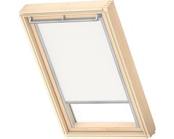 VELUX Origineel Verduisterend Rolgordijn (DKL), Zilveren Kozijn, MK04, Wit