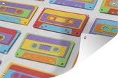 Tuinposter Papieren cassettebandjes - 100x60 cm - Wanddecoratie Buiten - Tuinposter - Tuindoek - Schuttingposter - Tuinschilderij